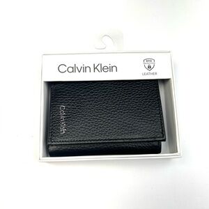 Calvin klein Trifold Wallet Genuine Leather RFID Blocking Black